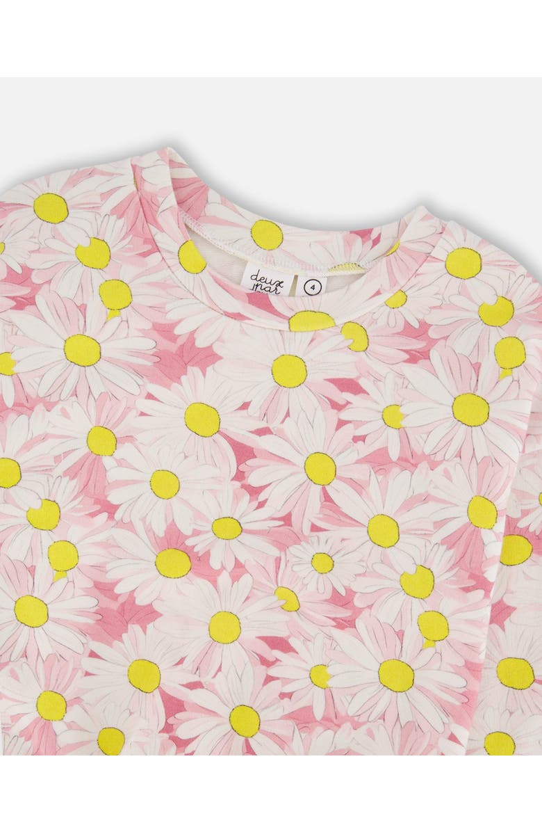 Deux par Deux French Terry Daisies Sweatshirt, Alternate, color, Pink Printed Daisies