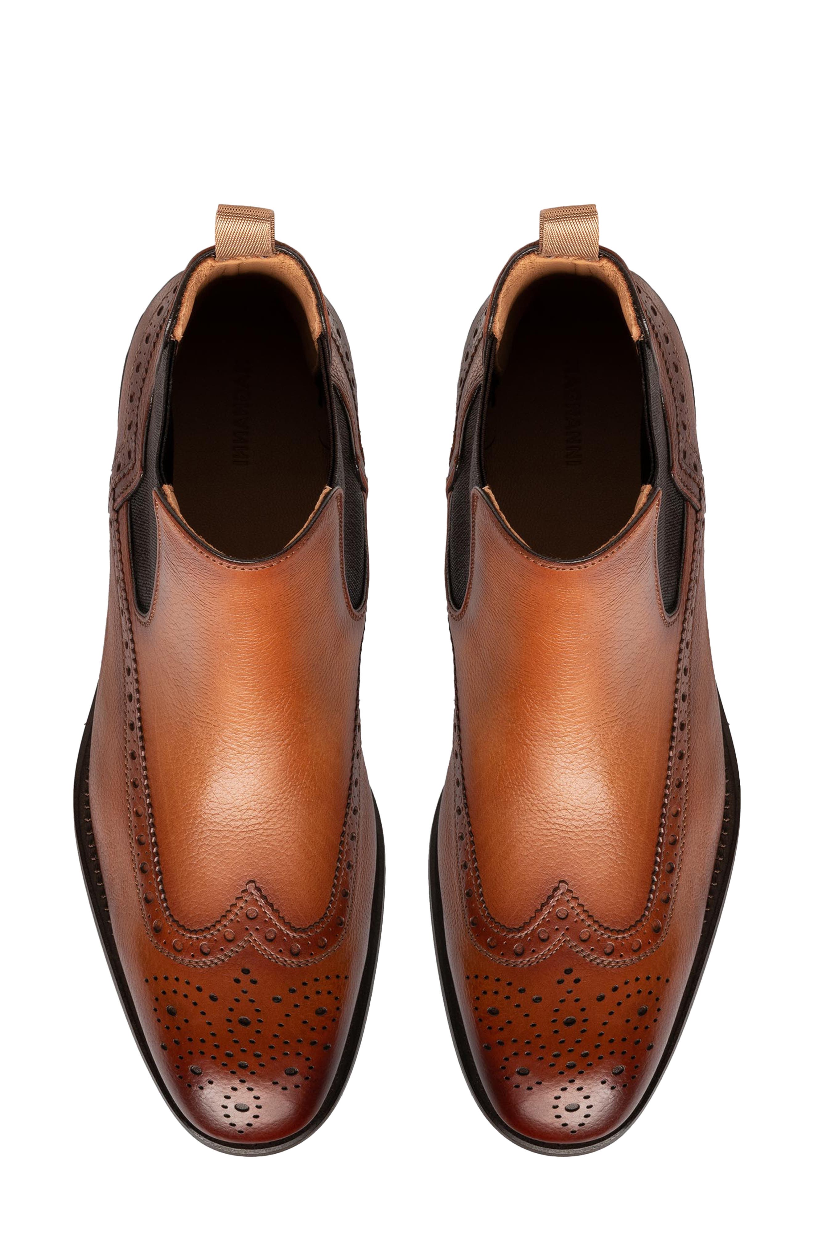 Magnanni Lacie Wingtip Chelsea Boot, Alternate, color, Cognac