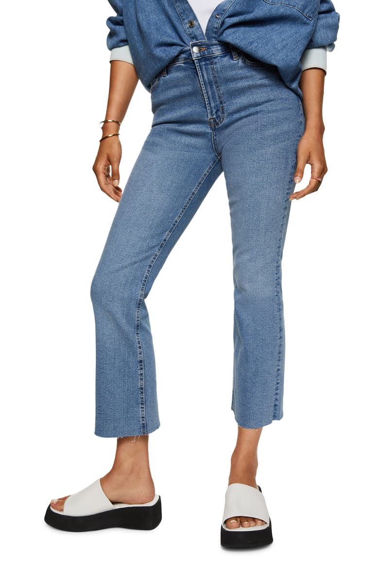 MANGO High Waist Bootcut Jeans, Main, color, 