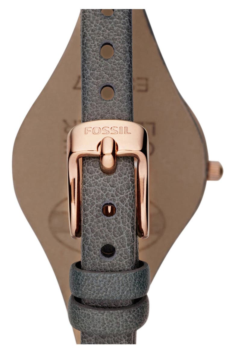 'Georgia' Leather Strap Watch, 32mm, Alternate, color, GREY