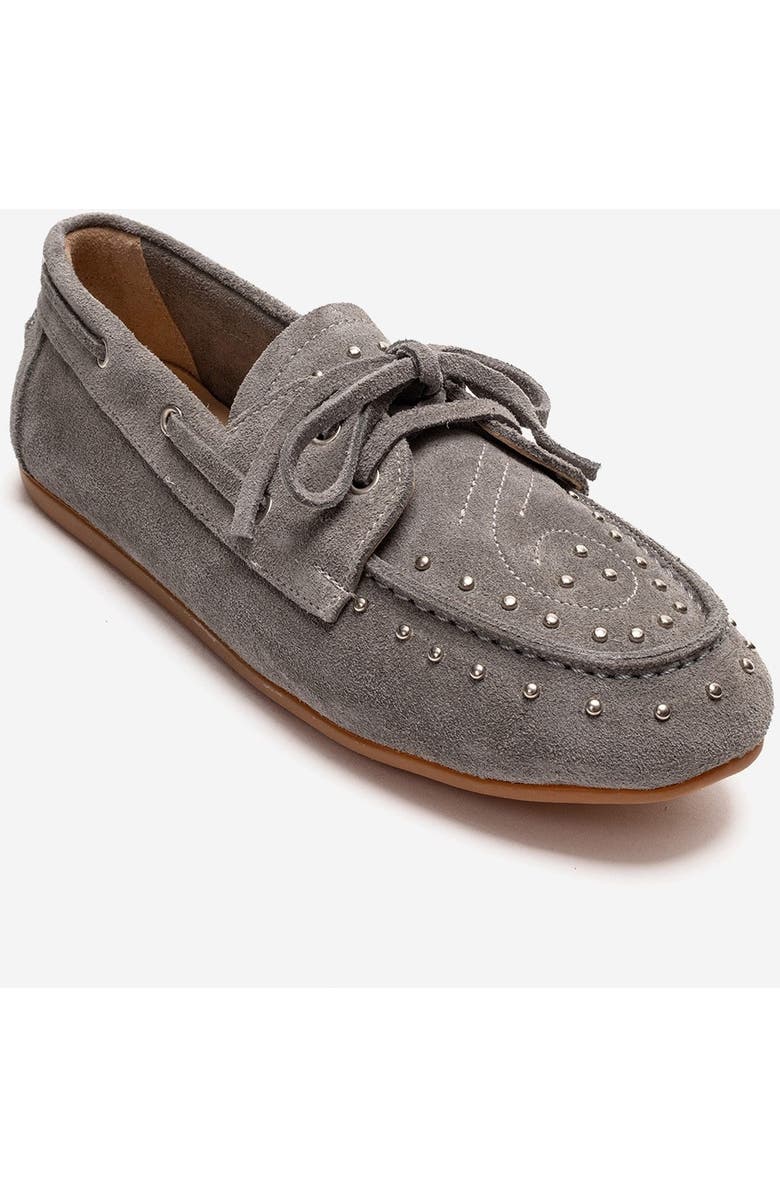 Forever & Always Shoes Cuesta Leather Lace Up Loafer, Alternate, color, Grey Suede