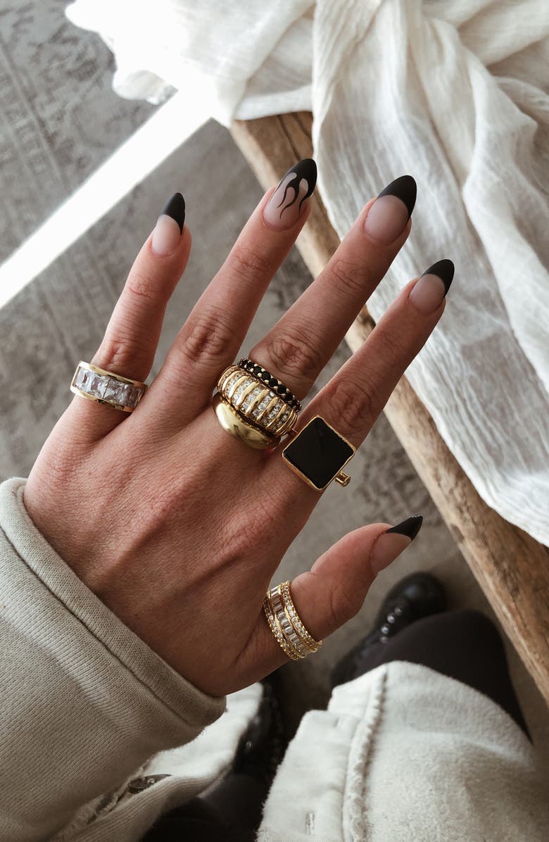 Child of Wild Odessa Black Stone Ring, Alternate, color, Gold/ Black
