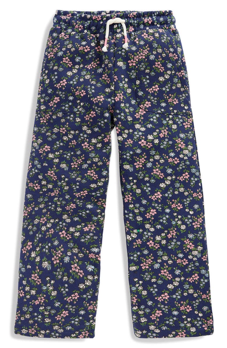 Mini Boden Kids' Patterned Wide Leg Pants, Main, color, Starboard Blue Meadow Floral