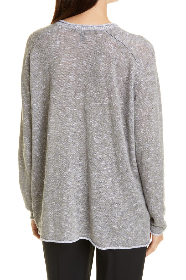 Organic Linen & Organic Cotton Saddle Shoulder Sweater, Alternate, color, SMOKE