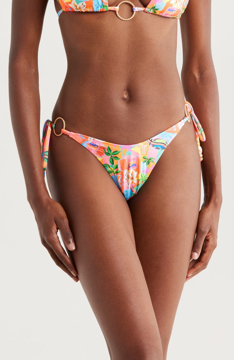 Kulani Kinis Ring Side Tie Bikini Bottoms, Main, color, Havana Haven