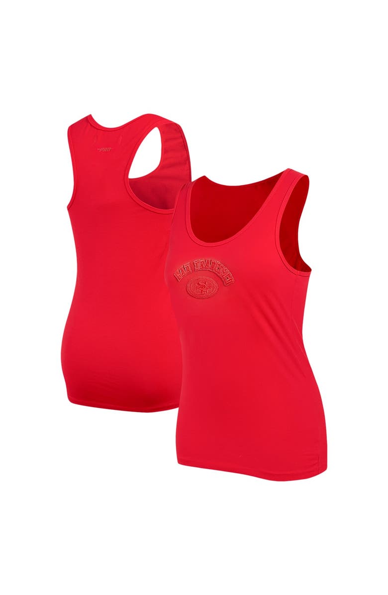 PRO STANDARD Women's Pro Standard Scarlet San Francisco 49ers Triple Tonal Racerback Tank Top, Alternate, color, 