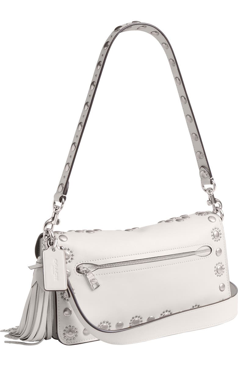 COACH Tabby Western Leather Shoulder Bag, Alternate, color, Chalk