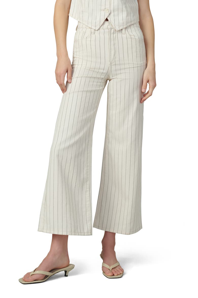 The Mia Stripe High Waist Ankle Wide Leg Jeans, Main, color, NATURAL STIPE