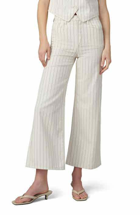Joe's The Mia Stripe High Waist Ankle Wide Leg Jeans