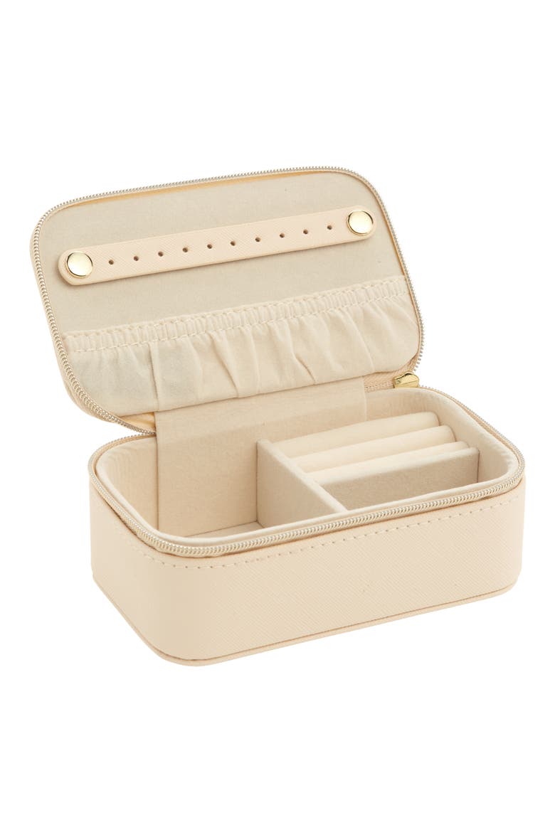 Initial Rectangular Jewelry Box, Alternate, color, U- CREAM- GOLD