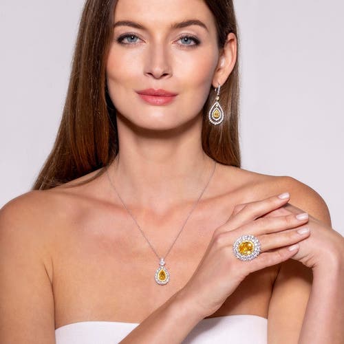 Anna Zuckerman Sunny Isles Crystalline Necklace 7tcw In Canary Yellow Crystalline