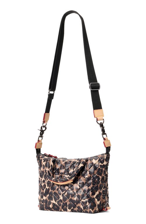 Mz Wallace Micro Sutton Quilted Nylon Top Handle Bag In Brown