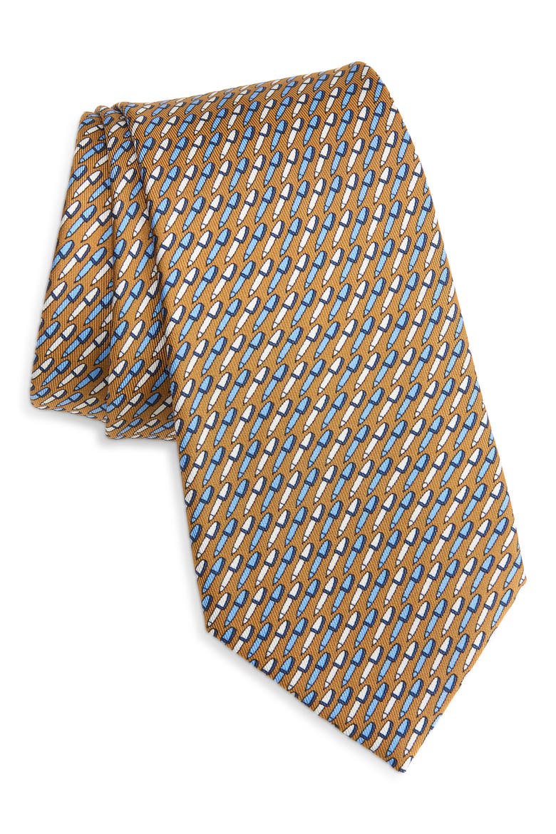 Mulberry Silk Tie, Main, color, MEDIUM ORANGE