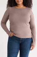 Renee C Long Sleeve Ribbed Top
