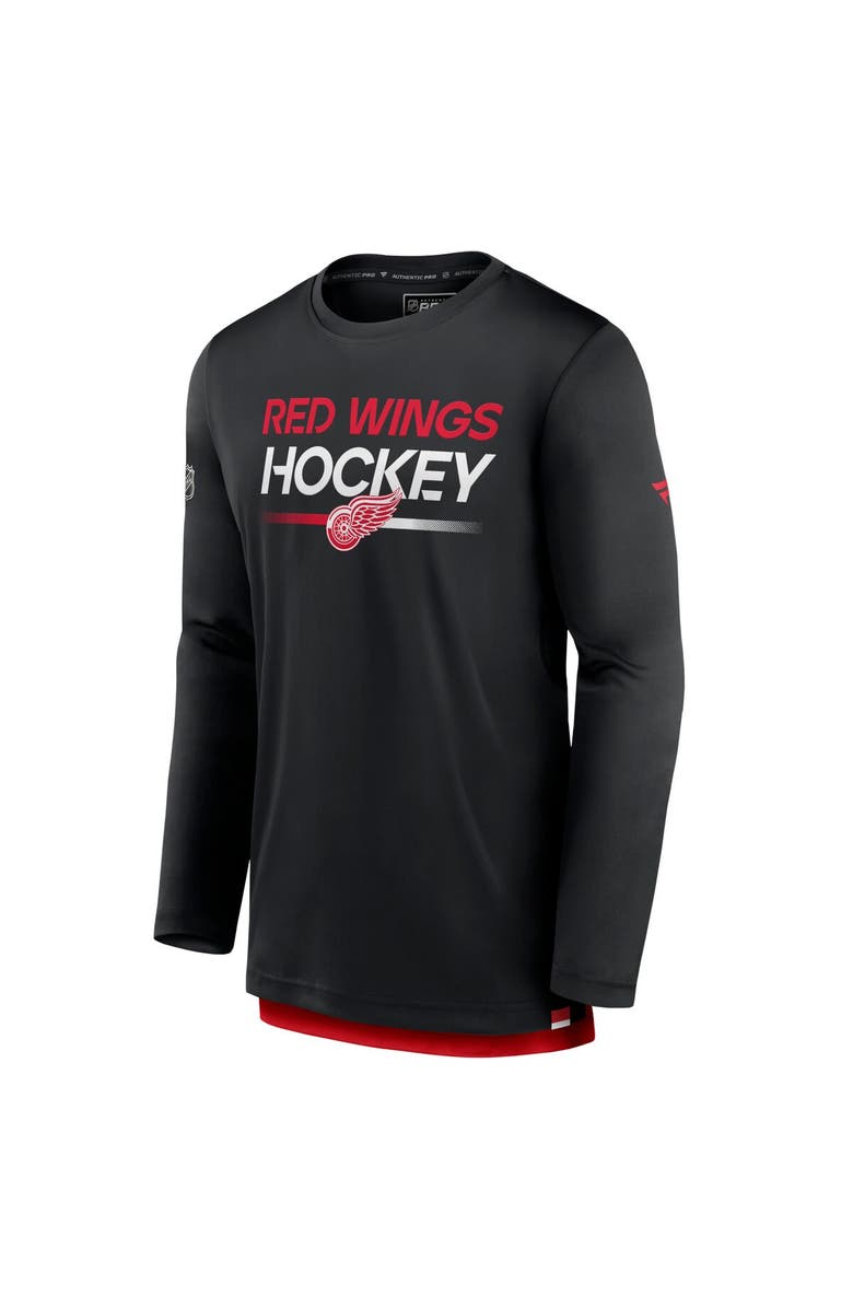 FANATICS Men's Fanatics Branded  Black Detroit Red Wings Authentic Pro Long Sleeve T-Shirt, Alternate, color, 