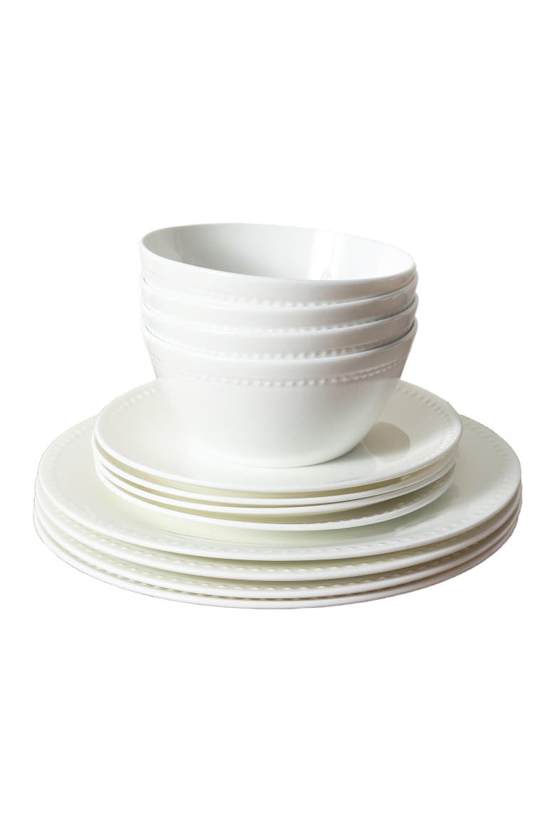 Ava Bone China 16-Piece Dinnerware Set, Main, color, White