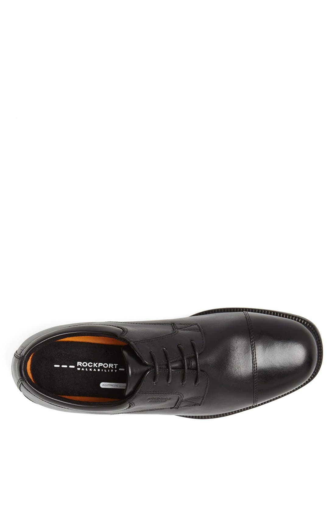 'Essential Details' Waterproof Cap Toe Derby, Alternate, color, BLACK