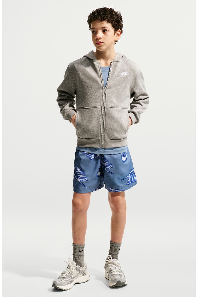 Kids' Sportswear Club Woven Drawstring Shorts, Main, color, 486 WORK BLUE/STAR BLUE
