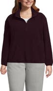 Lands' End Plus Size Print Half Zip Cozy High Pile Fleece Pullover