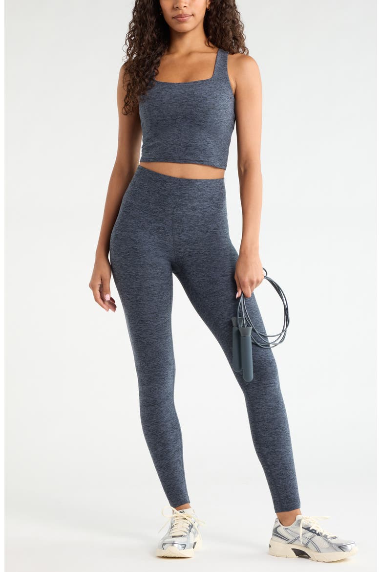 Renew Mélange High Waist Leggings, Alternate, color, NAVY ARMADA MELANGE