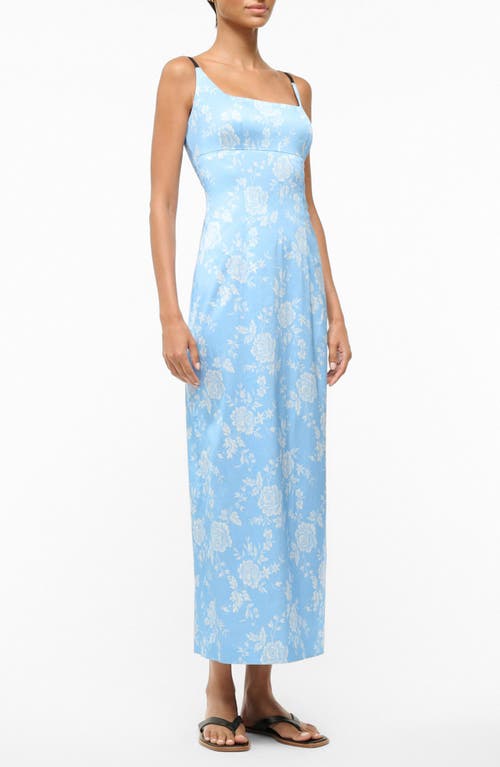 Staud Carol Print Sleeveless Maxi Dress In Blue