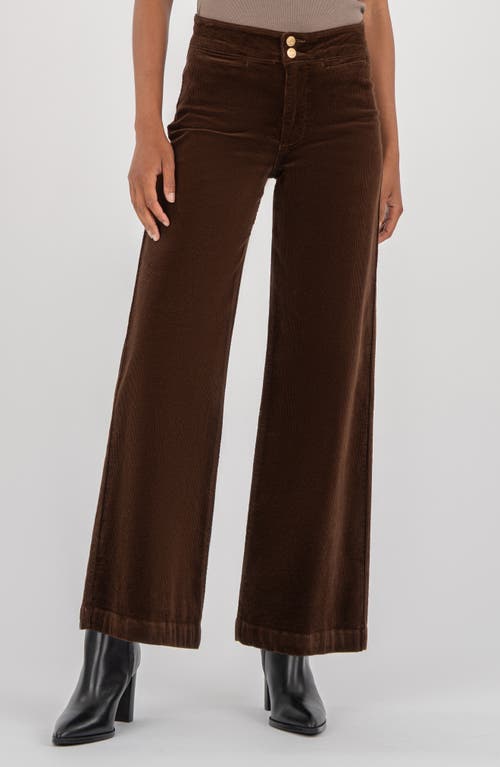 Kut From The Kloth Meg Welt Pocket Wide Leg Corduroy Pants In Brown