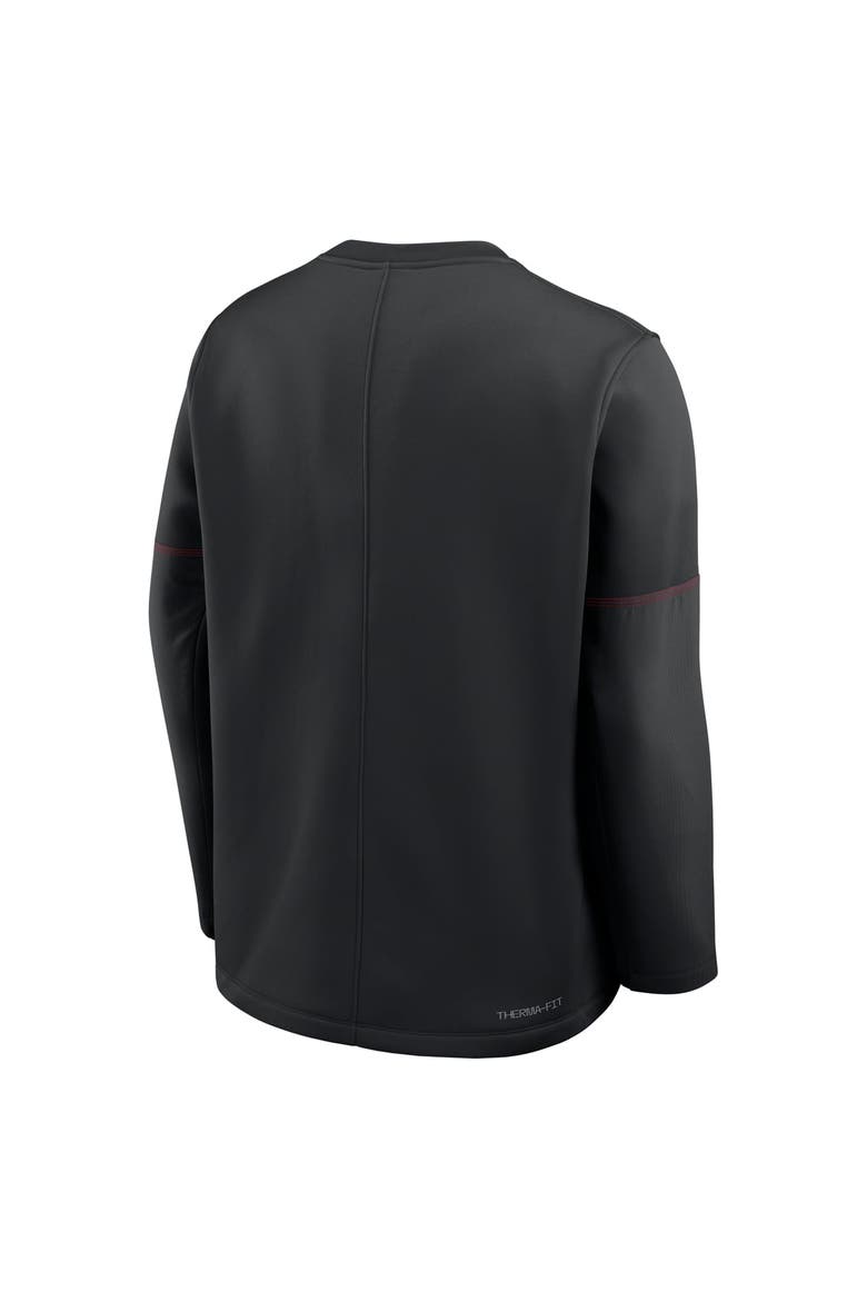 Men's Nike Black Georgia Bulldogs 2026 Sideline Coaches Therma-FIT Long Sleeve Top, Alternate, color, Black