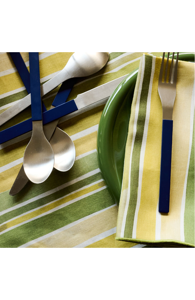 Goldie Home Lagos Stripe Tablecloth, Alternate, color, Green