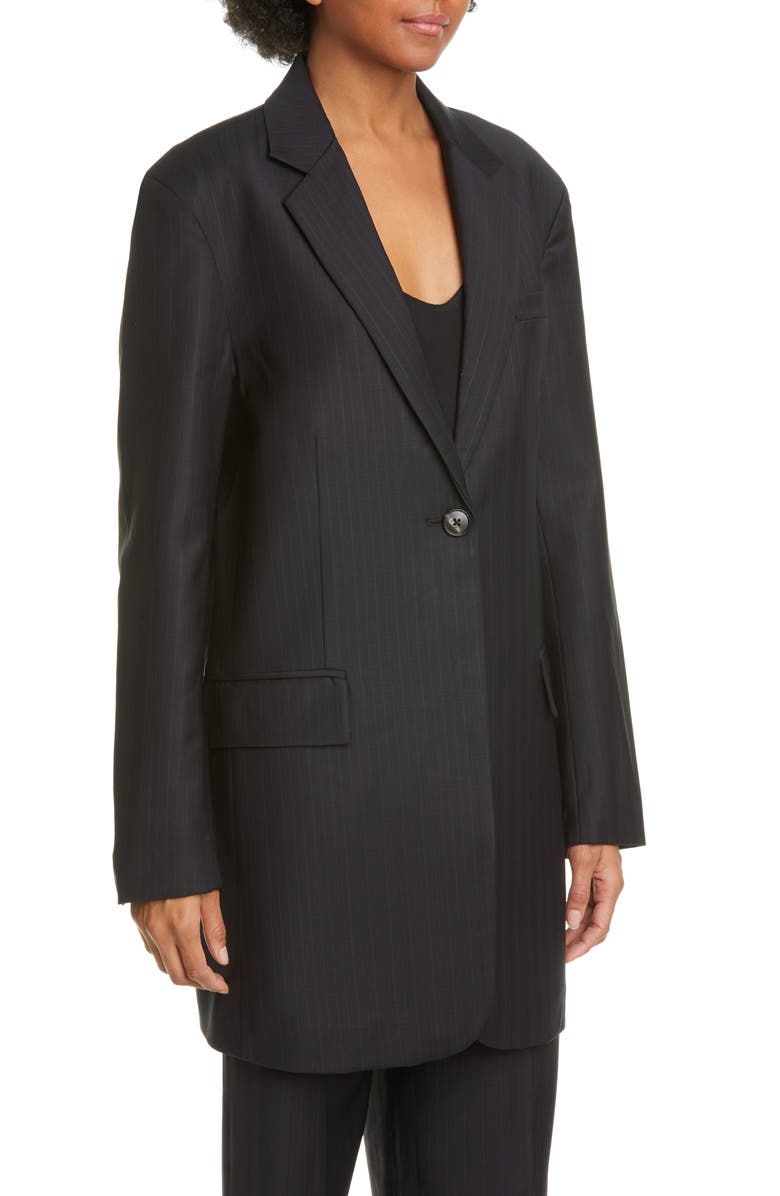 CO Pinstripe Oversize Wool Blend Blazer, Alternate, color, 