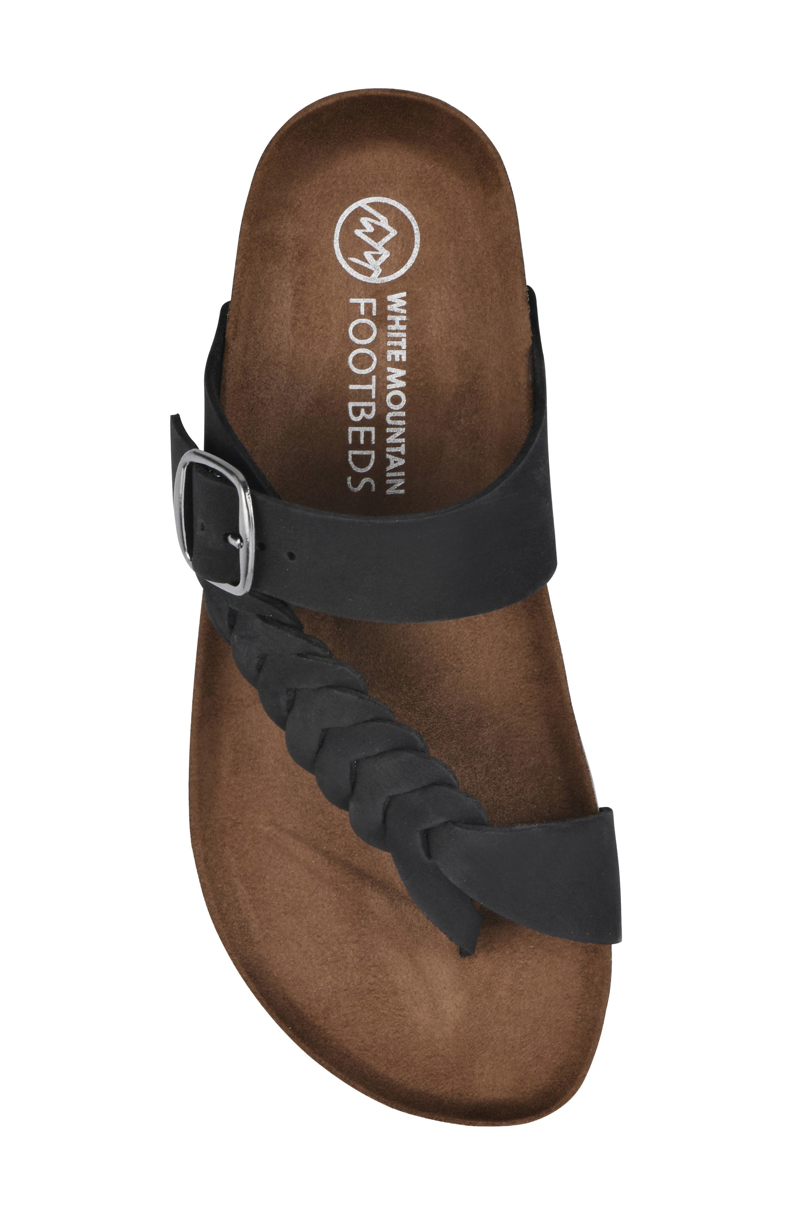 White Mountain Footwear Happier Sandal, Alternate, color, Black/ Nubuck