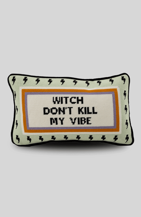 Witch Don't Kill My Vibe Needlepoint Pillow