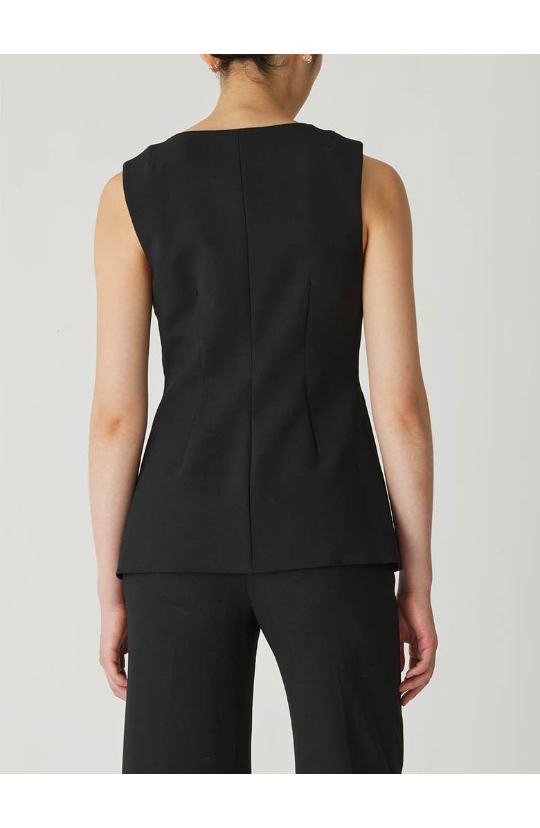 Rebecca Taylor Refined Suiting Button Front Vest, Alternate, color, Black