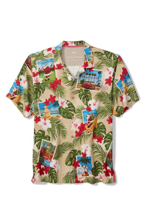 Santa's Day Off Silk Camp Shirt