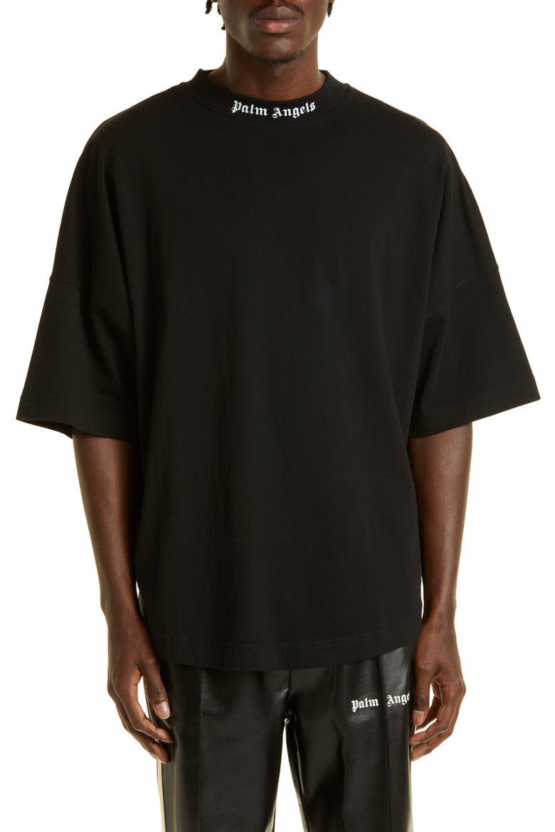 Classic Logo Oversize Cotton Tee, Main, color, BLACK WHITE