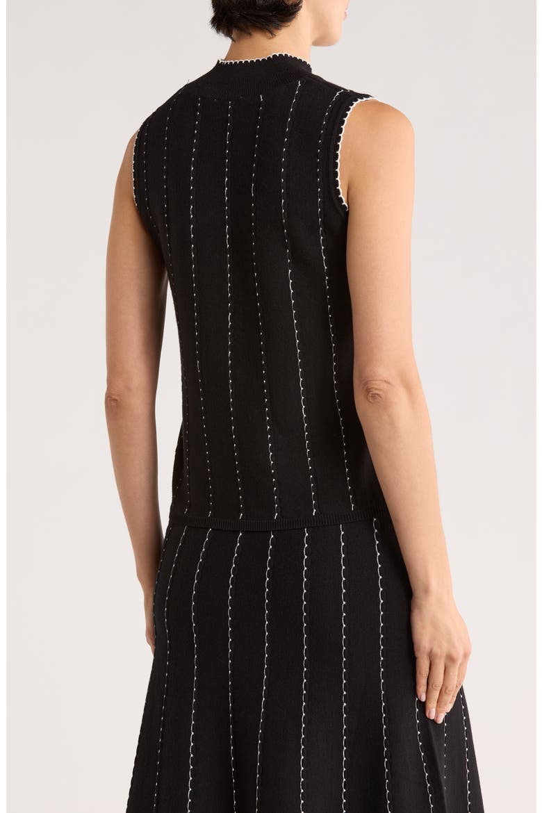 Sleeveless Sweater, Alternate, color, BLACK/ WHITE