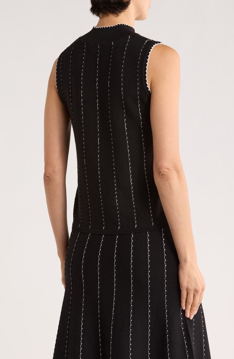 ELIE ELIE TAHARI Sleeveless Sweater, Alternate, color, Black/ White