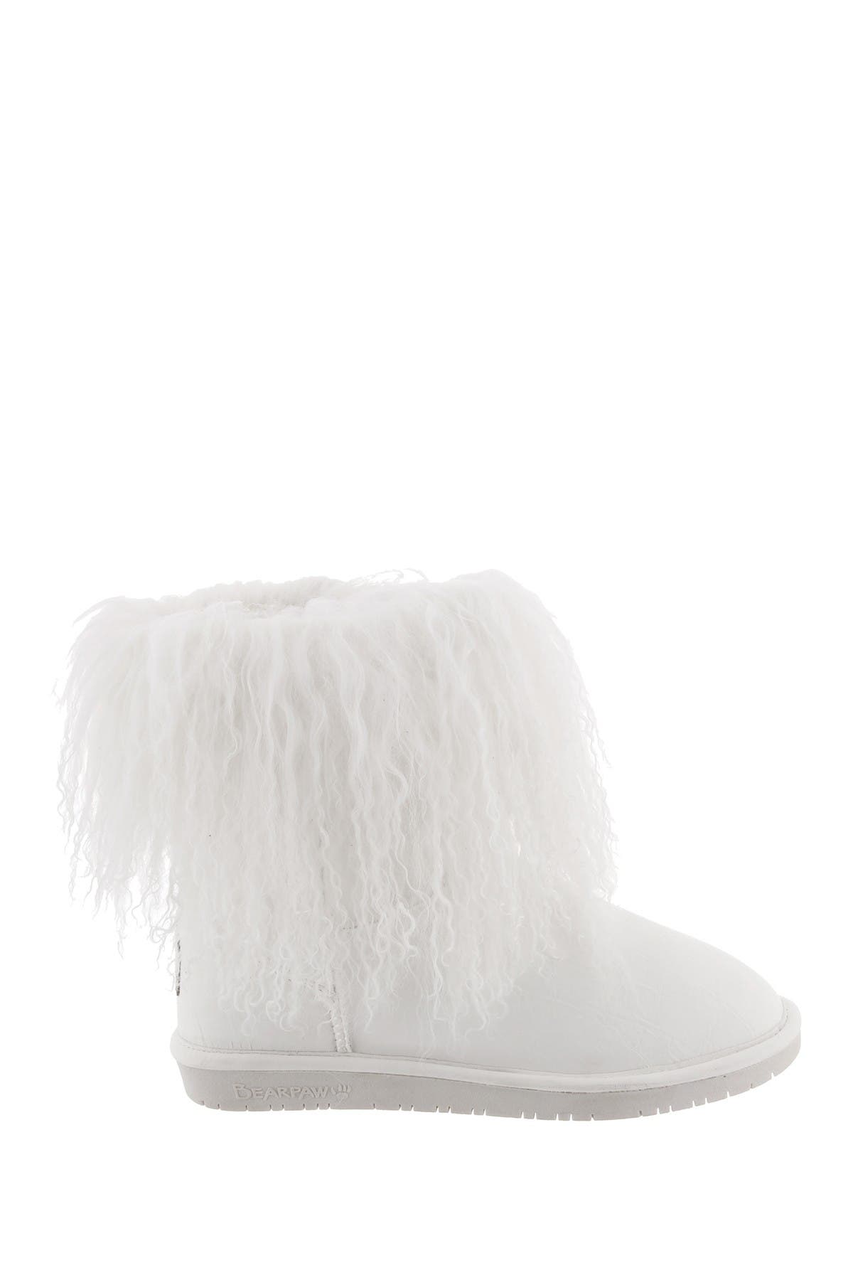BEARPAW Boo Genuine Sheepskin & Genuine Curly Lamb Hair Bootie, Alternate, color, 