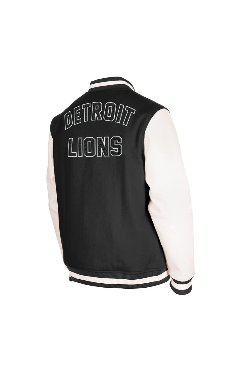 New Era Men's New Era  Black Detroit Lions Third Down Varsity Full-Snap Jacket, Alternate, color, 