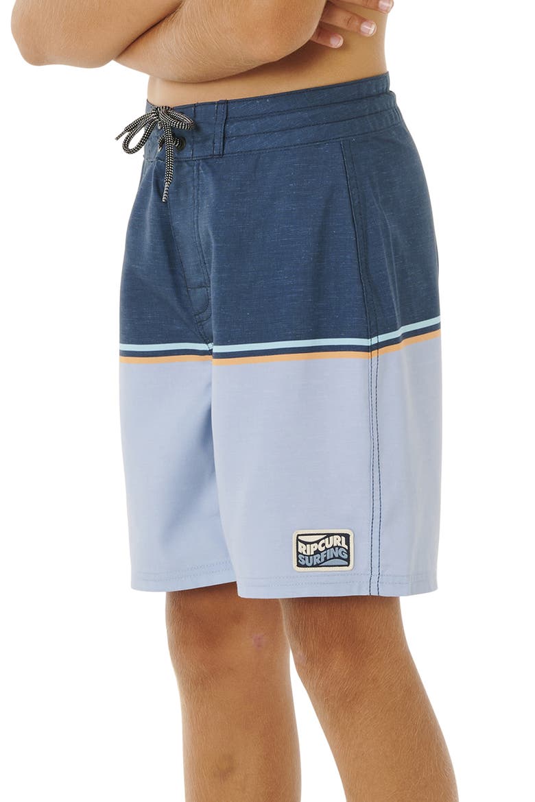 Kids' Streamline Stripe Board Shorts, Alternate, color, NAVY