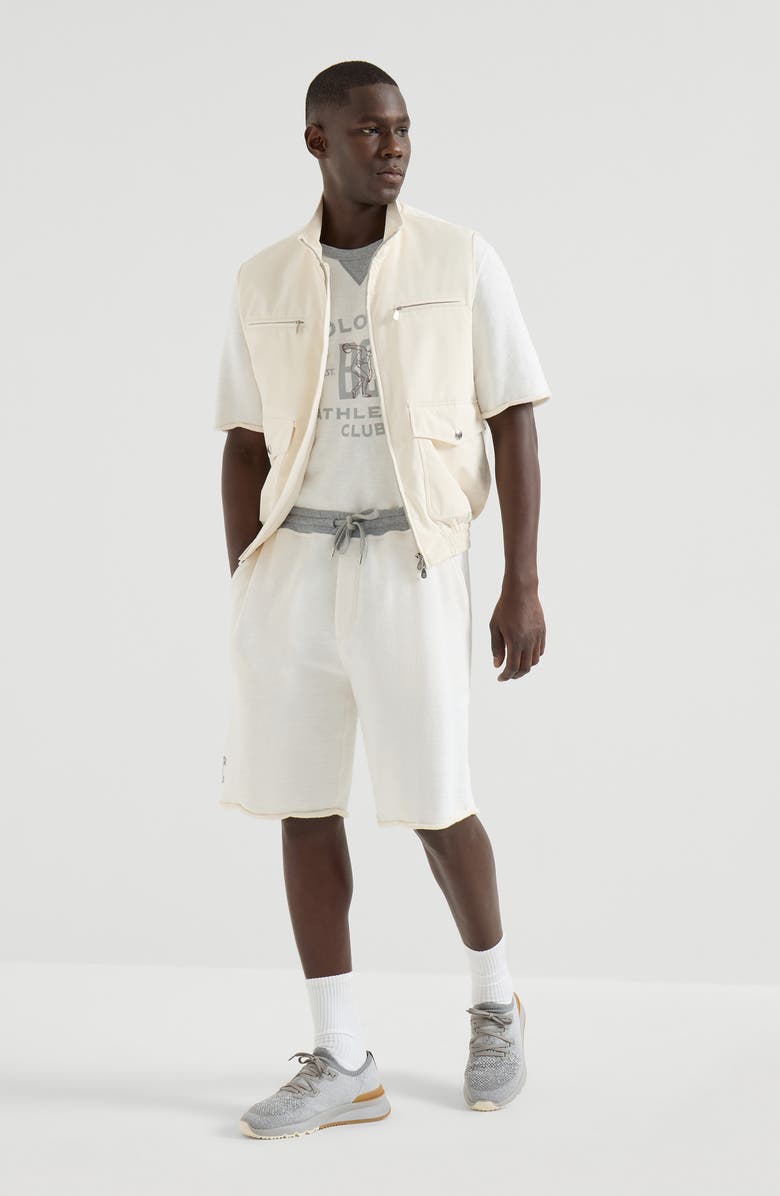 Brunello Cucinelli Nylon vest with padding, Alternate, color, Panama