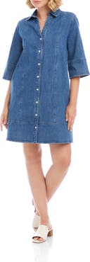 Karen Kane Flare Sleeve Denim Shirtdress
