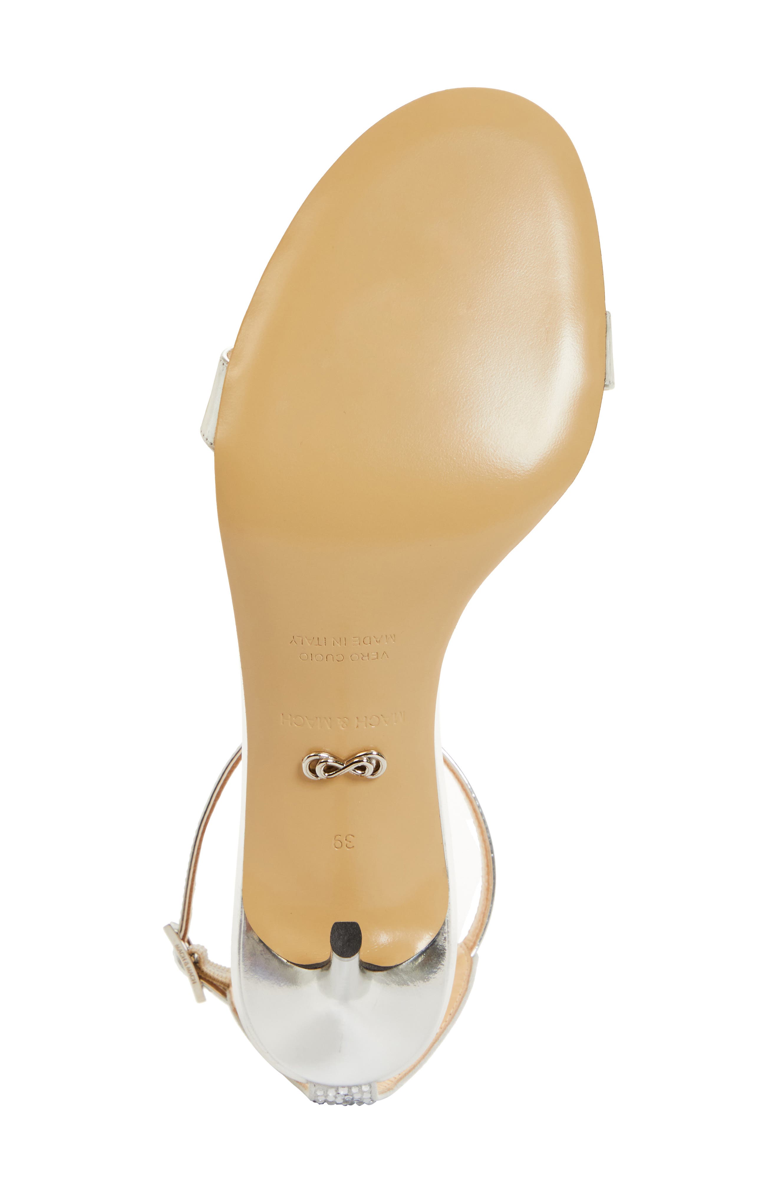 Mach & Mach Crystal Heart Ankle Strap Sandal, Alternate, color, 