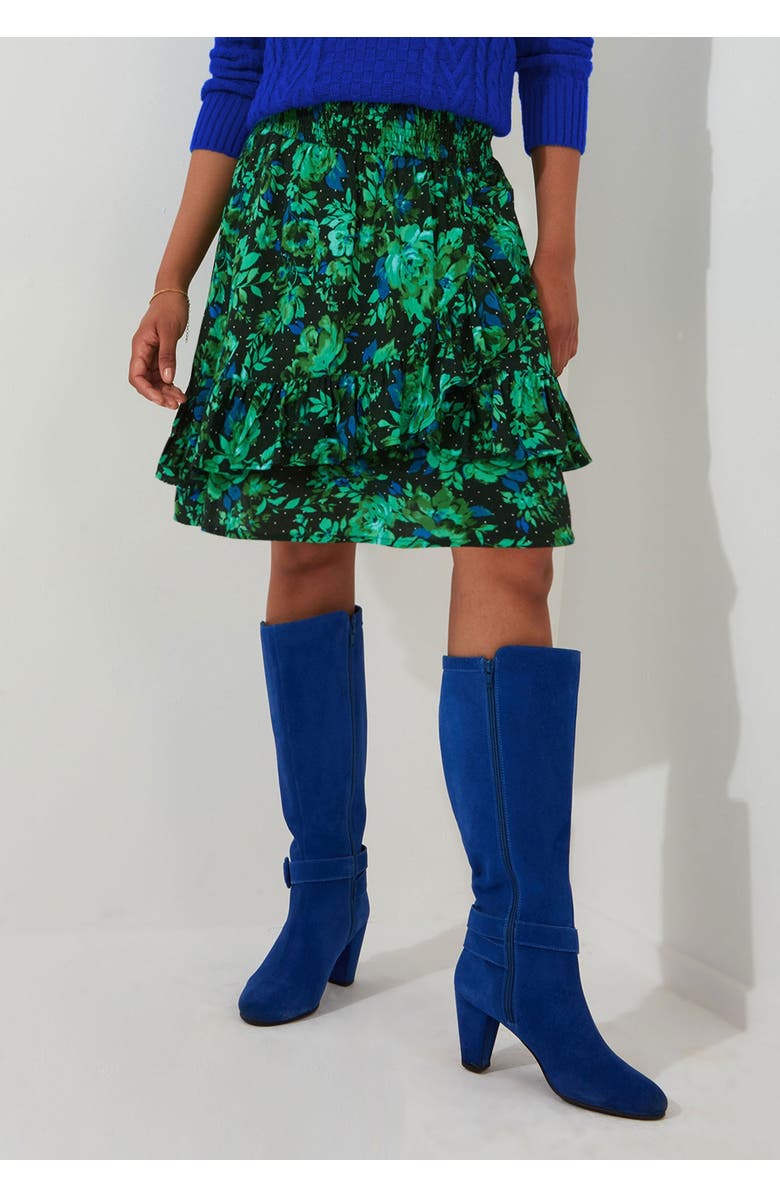 Joe Browns Flowy Ruffle Skirt, Alternate, color, Green Garden