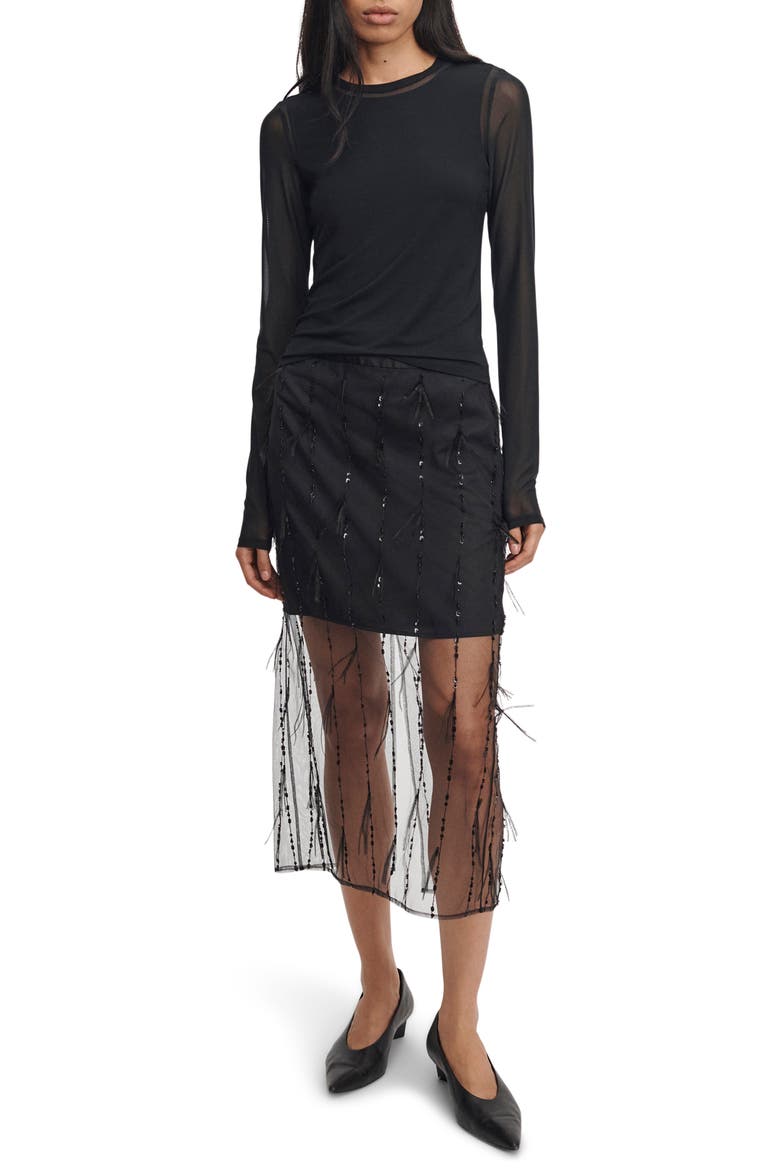 Luca Shadow Long Sleeve Top, Alternate, color, BLACK