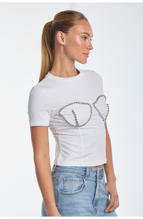 Shop Noli Yoga The Noli Shop Rya Crystal T-shirt In White