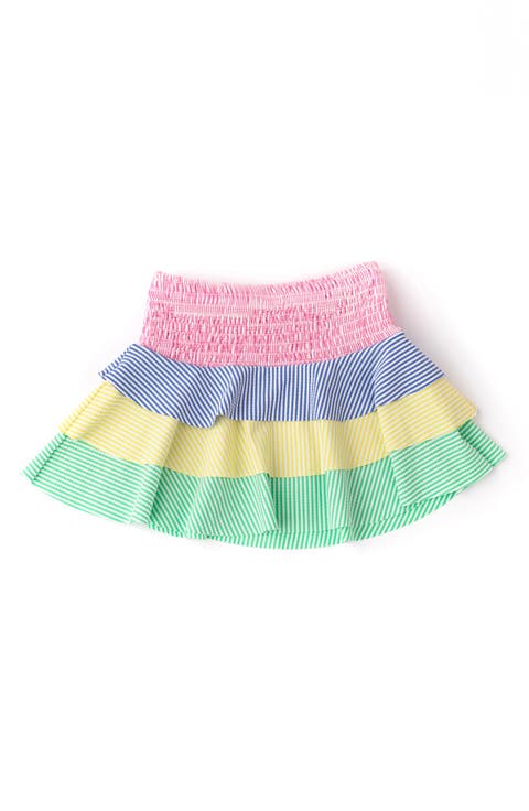 Kids' Stripe Seersucker Ruffle Tiered Cover-Up Skirt (Toddler, Little Kid & Big Kid)