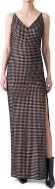 Akris Flower Grid Embroidered Tulle Column Gown