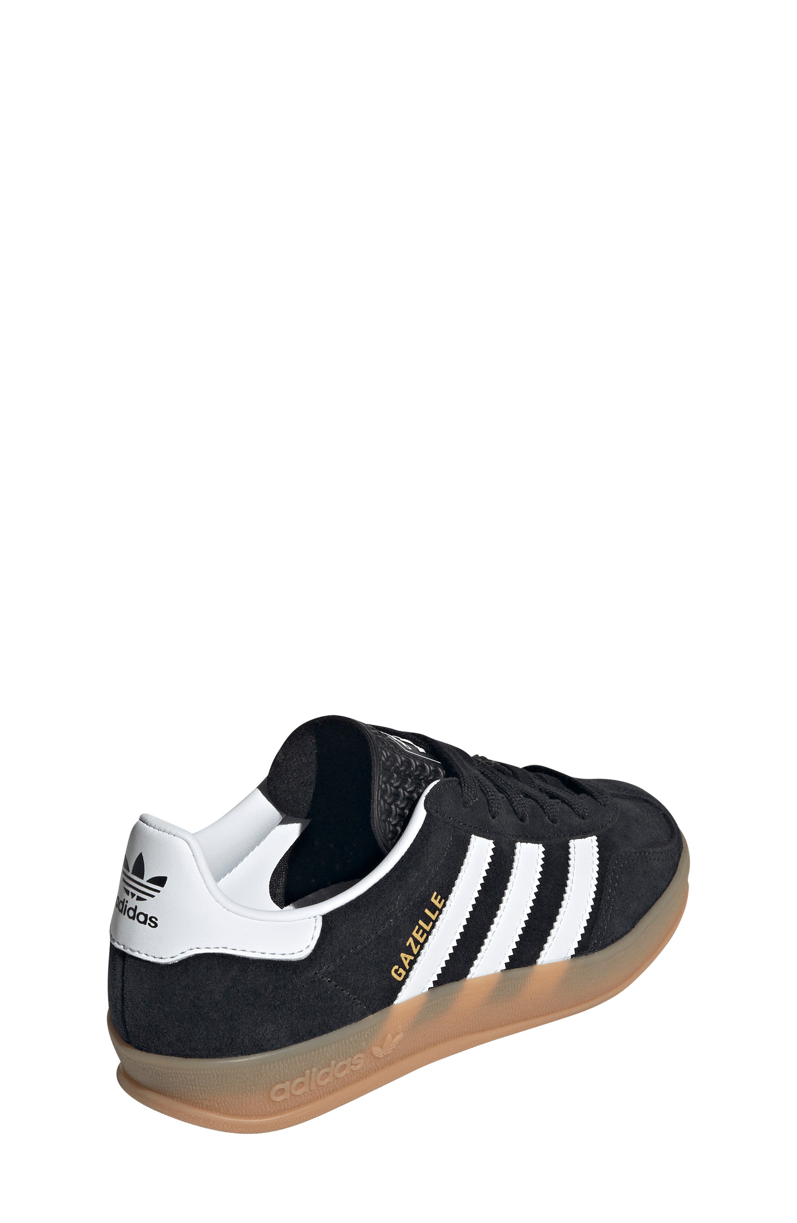adidas Kids&#x27; Gazelle Indoor Sneaker, Alternate, color, Black/ White/ Gum
