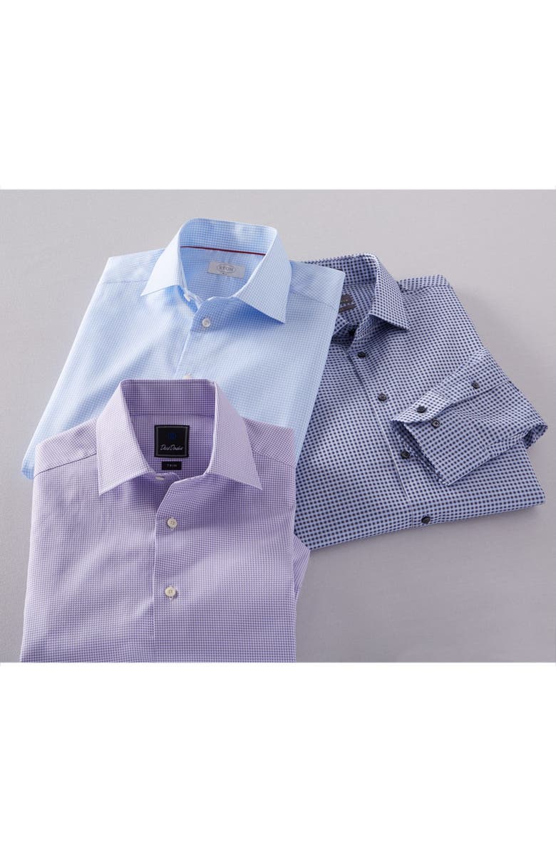 Calibrate Trim Fit Non-Iron Check Stretch Dress Shirt, Main, color, 