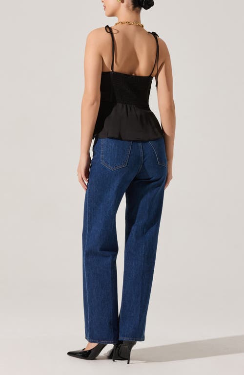 Astr The Label Selina Bustier Peplum Top In Black